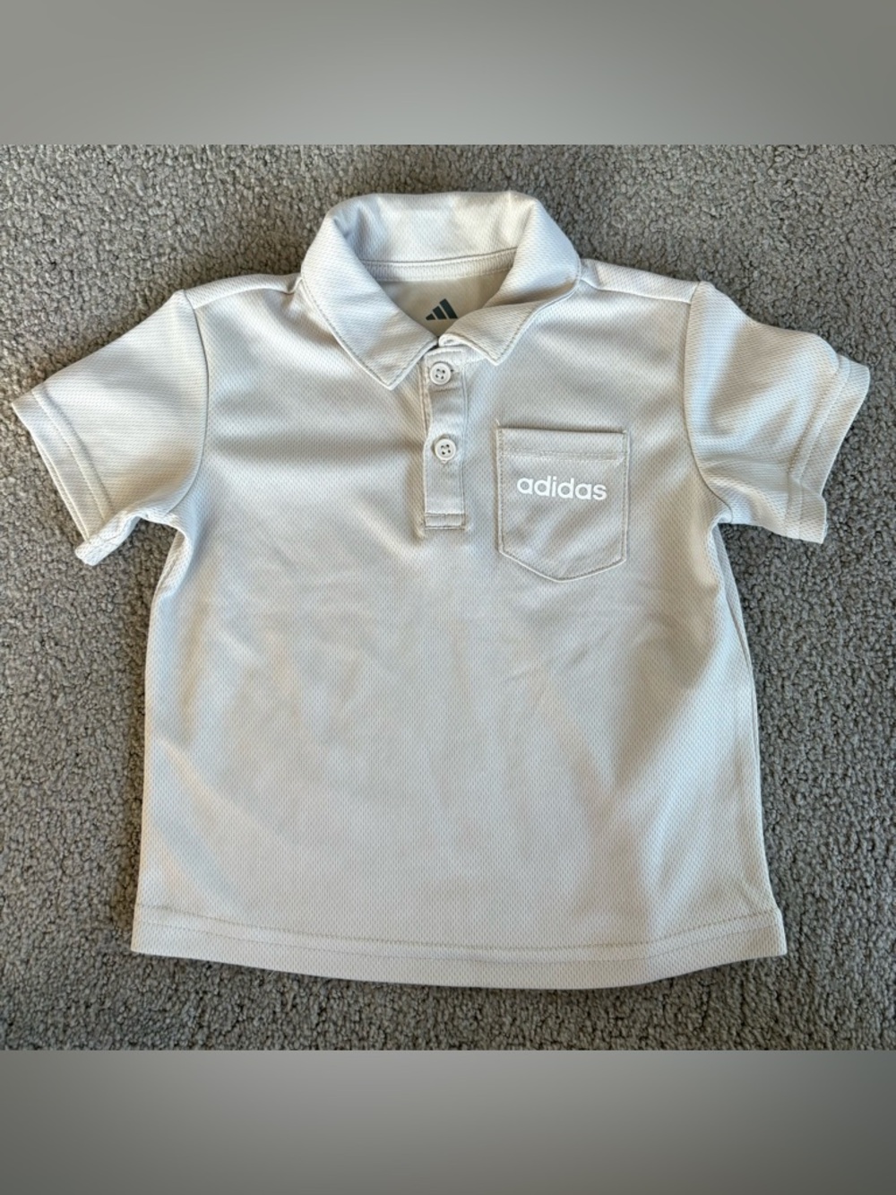 Adidas Baby 12m Button Up boy Polo Shirt with Chest Pocket